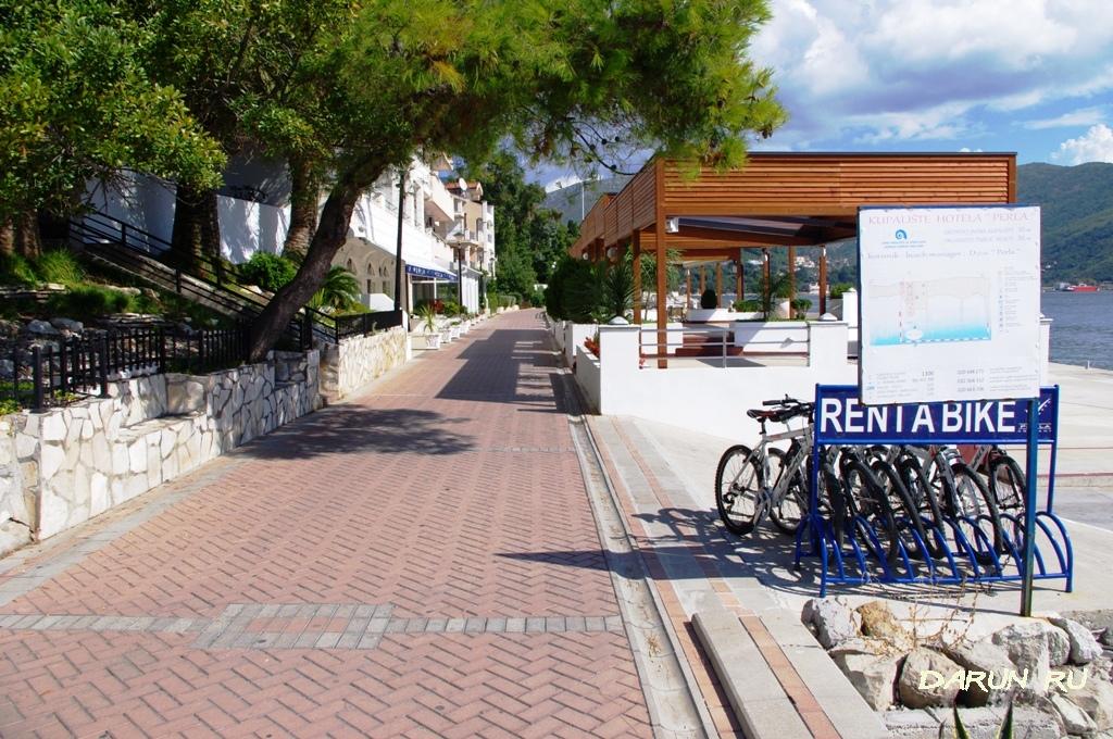 Герцег-Нови прокат велосипедов на набережной Черногория